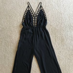 Tobi black strappy jumpsuit